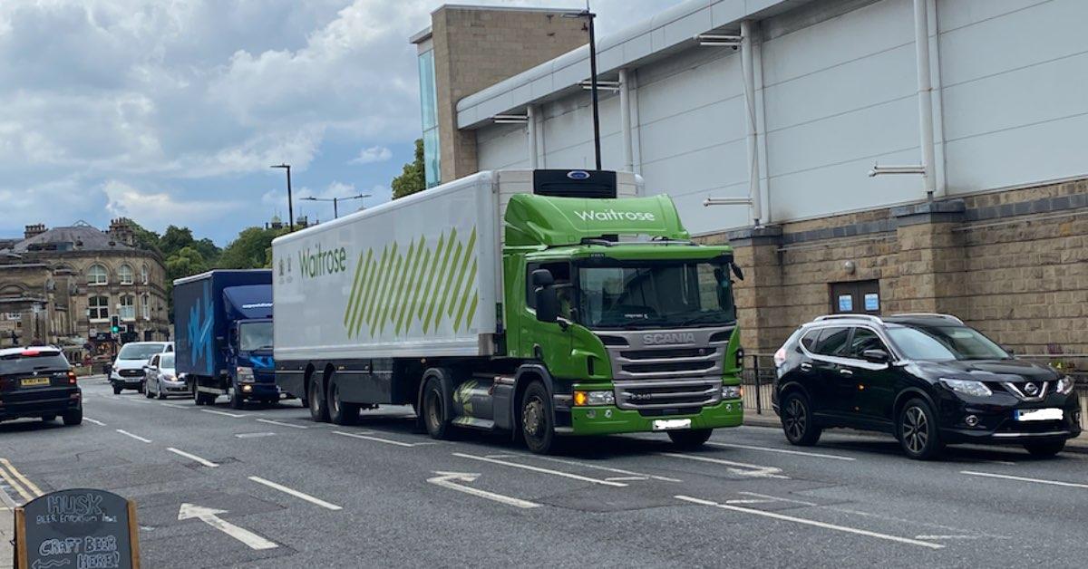 A Waitrose lorry has broken down on Harrogate's Kings Road.