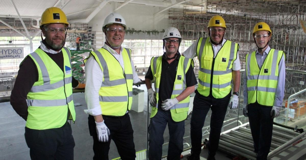 Representatives from Axiom, Alliance Leisure and ISG with Councillor Stanley Lumley and Mark Tweedie.
