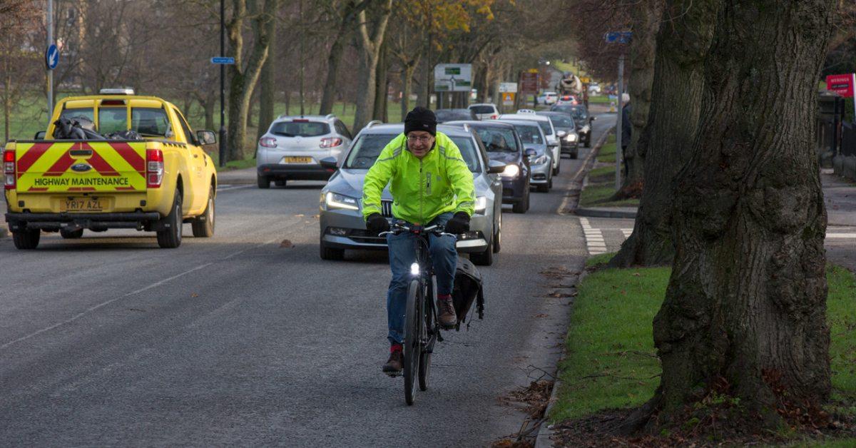 Cyclist on Otley Road. Photo: Hedgehog Cycling