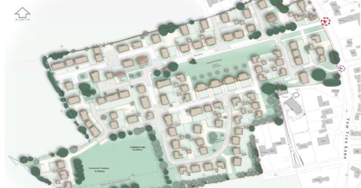 Indicative masterplan of the homes on the former police training centre, as included in the planning documents.