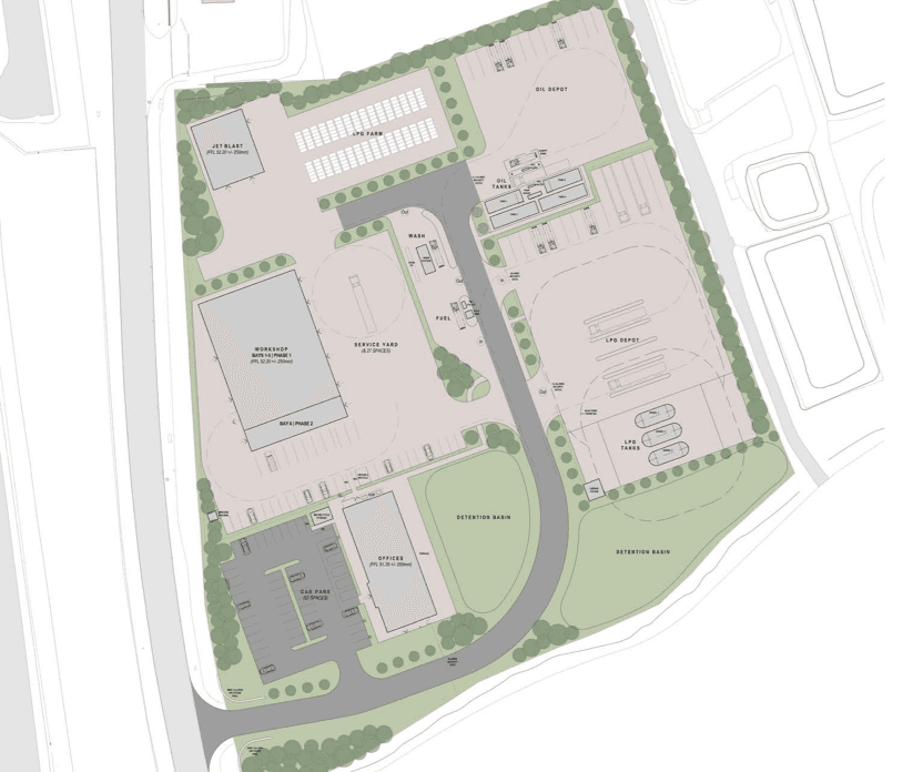 The proposed Northern Energy site off the A168 as submitted to Harrogate Borough Council in planning documents.