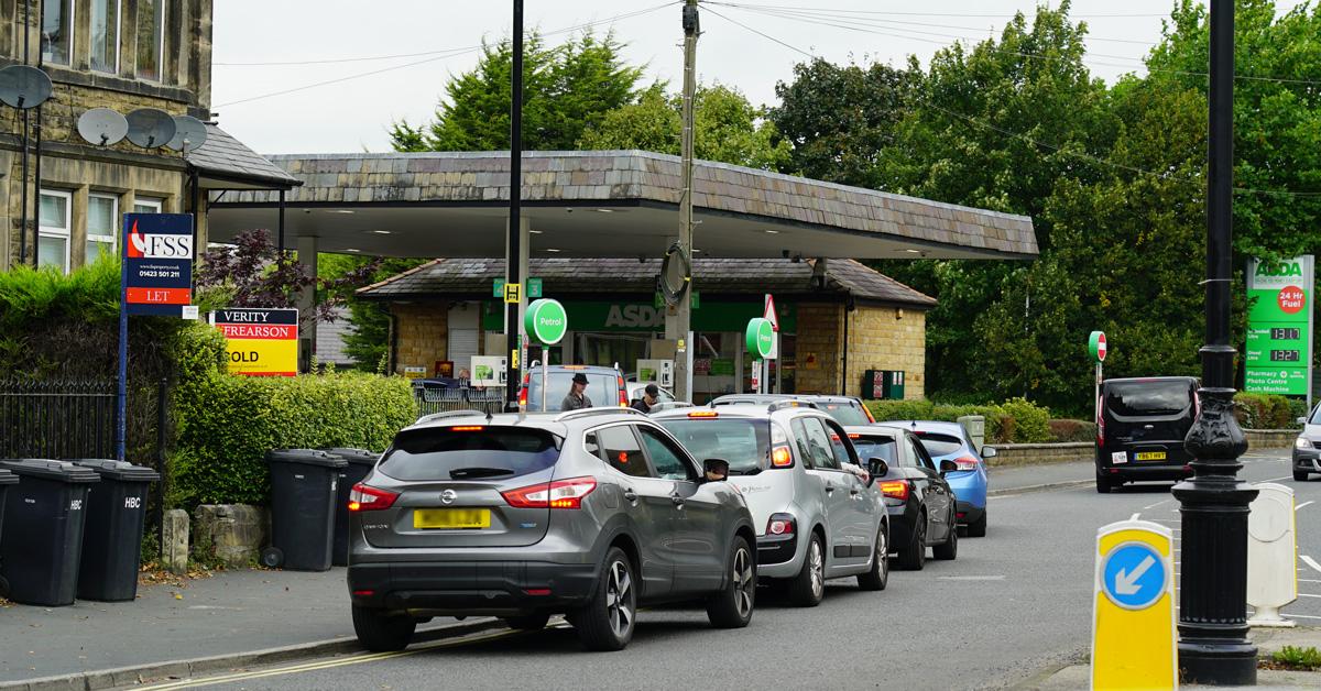 Asda petrol station on Dragon Road during the fuel supply crisis in September 2021.