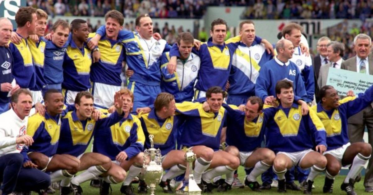 Leeds United's 1992 squad, which were the last team to win the First Division before it became the Premier League.