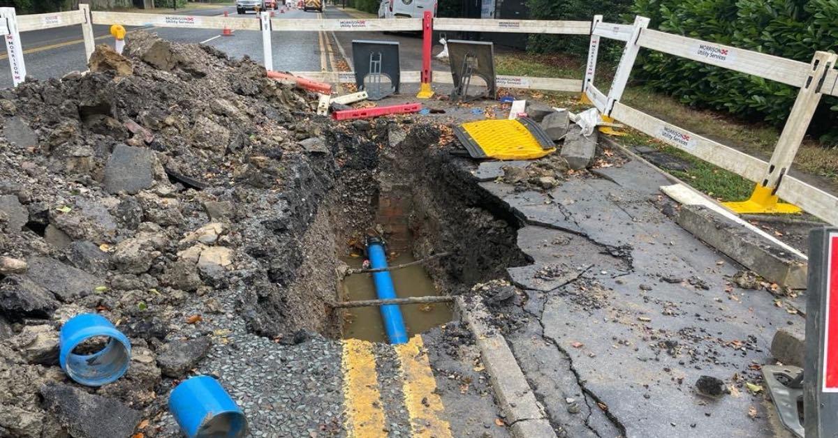 Work on the water main on Wetherby Road.