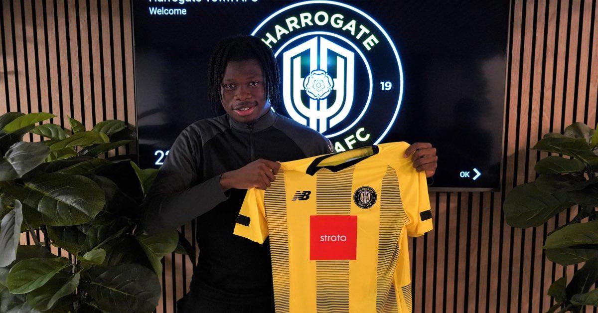 Sam Folarin, who signed from Middlesborough for Harrogate Town.
