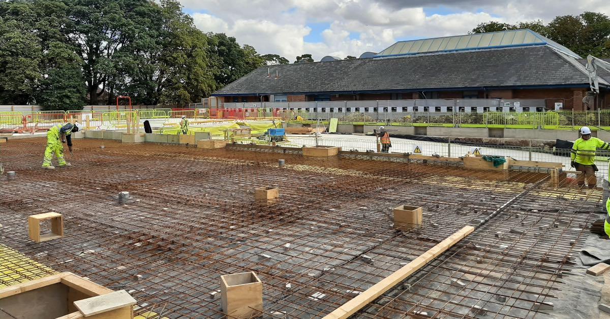 Work being carried out on Knaresborough pool.