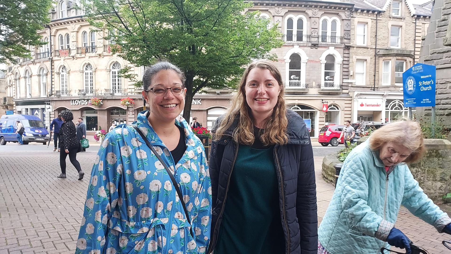 Amandine Thomas and Lauren Keane speaking on the price cap in Harrogate