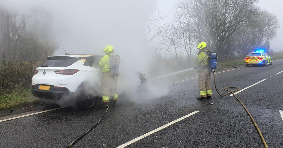 Flaxby car fire