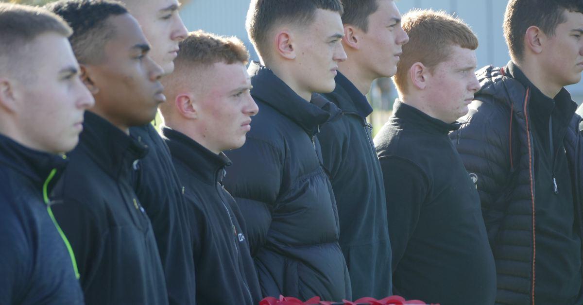 Remembrance Sunday service at Merville Battery, France with Army Foundation College