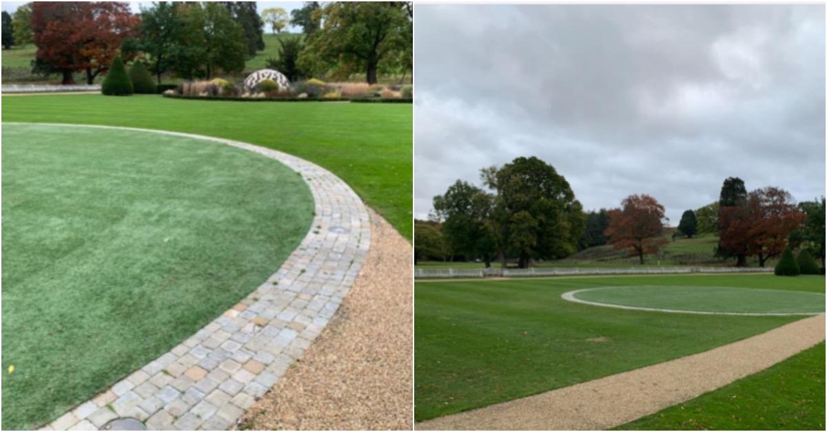 Picture of the helipad in the Grantley Hall grounds, as submitted to the Planning Inspectorate.