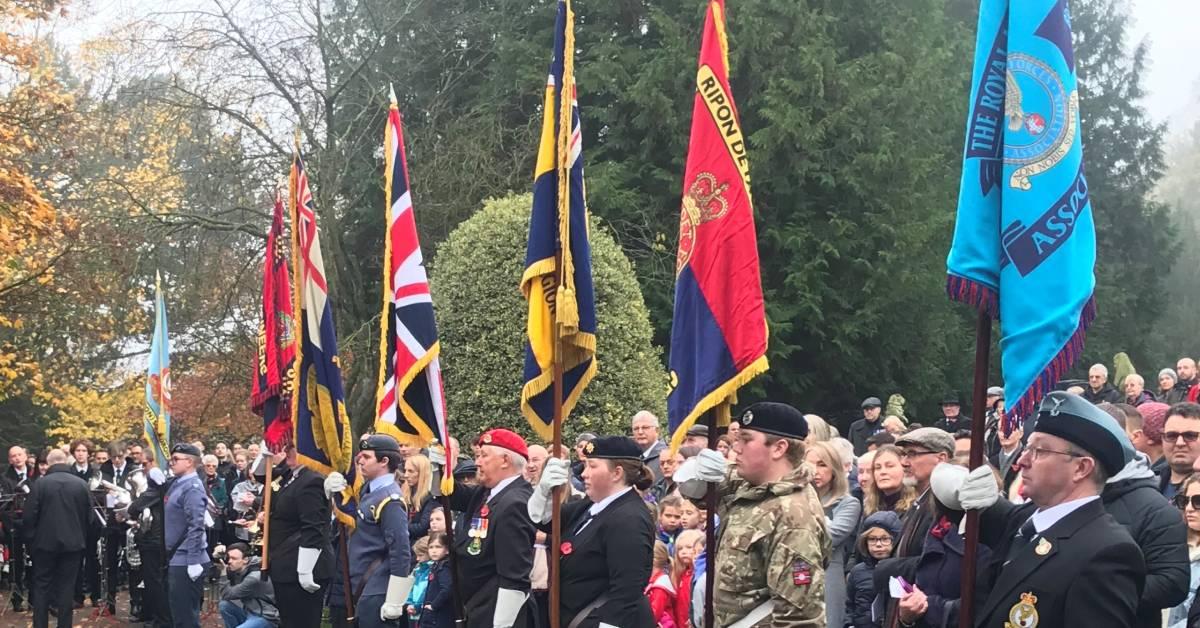 Standard bearers at Spa Gardens