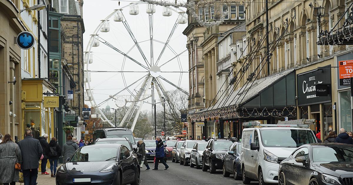 The Christmas Fayre wheel in Harrogate town centre.