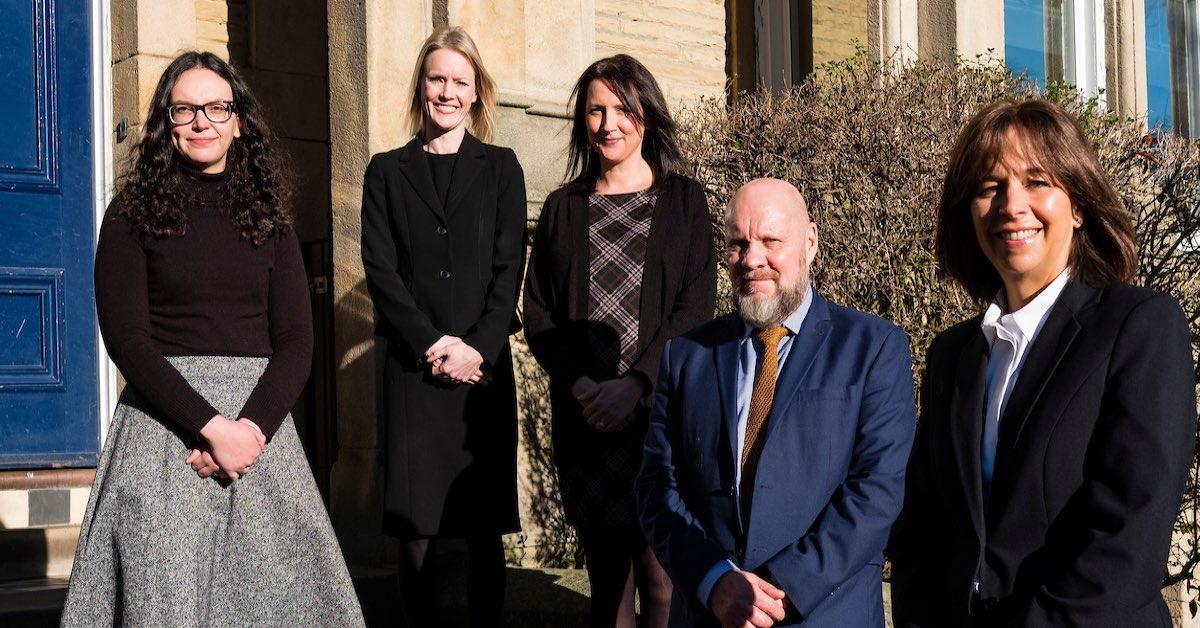 (Left to right) Brittany Dyer, Lisa Russell, Emma Weatherill, Neil Dring and Kate Banerjee.