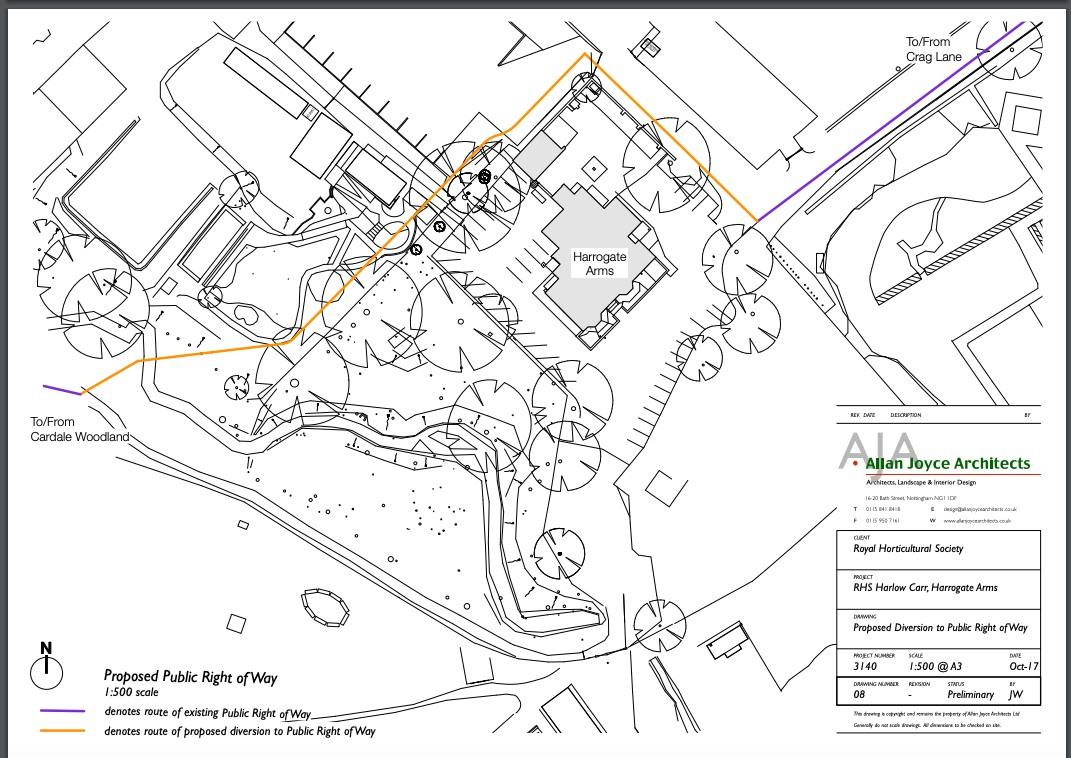 RHS Harlow Carr public right of way footpath