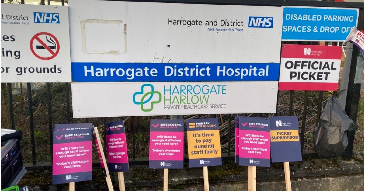 Nurses strike Harrogate District Hospital