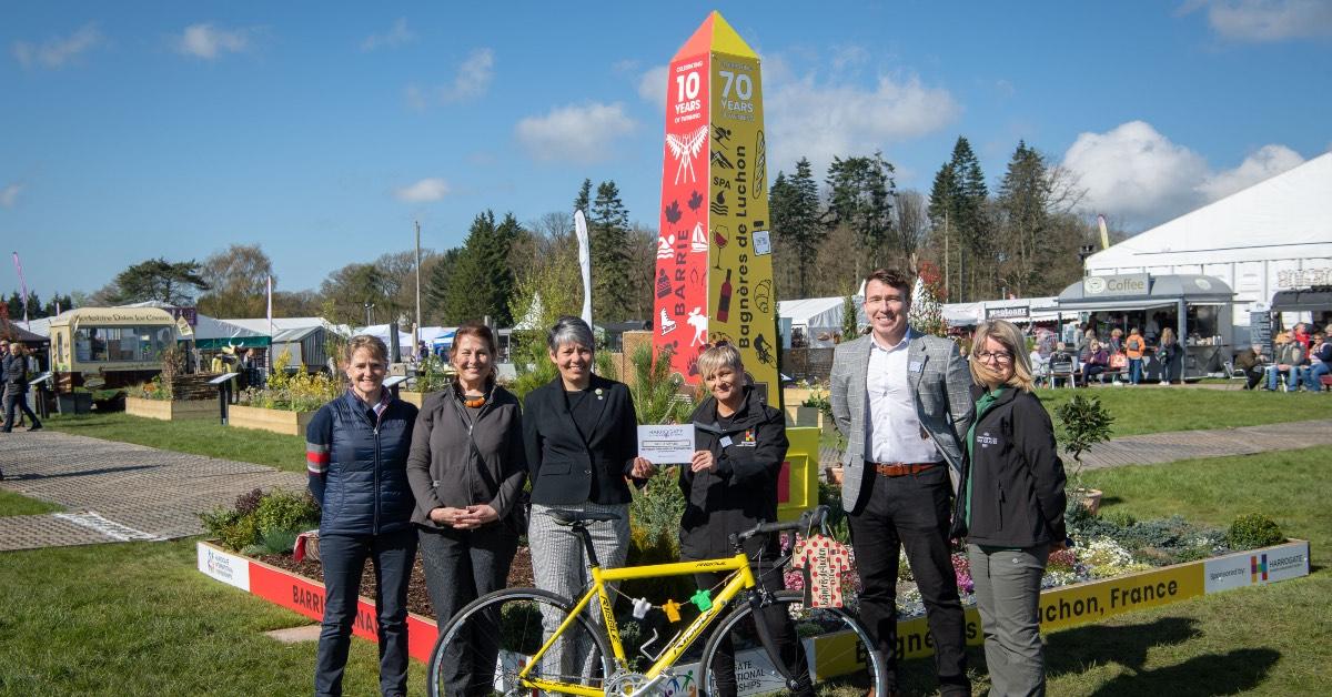 Harrogate BID Manager, Matthew Chapman with BID Project Manager, Jo Caswell at the Harrogate Spring Flower Show with other representatives.