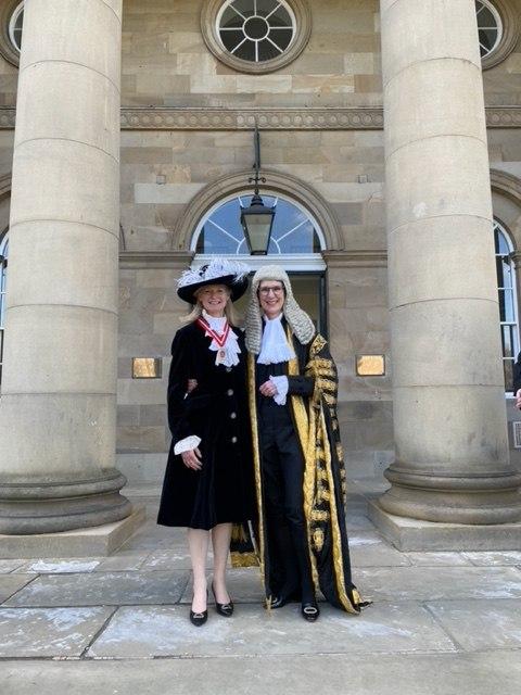 Clare Granger High Sheriff of North Yorkshire (left) and Lady Justice King