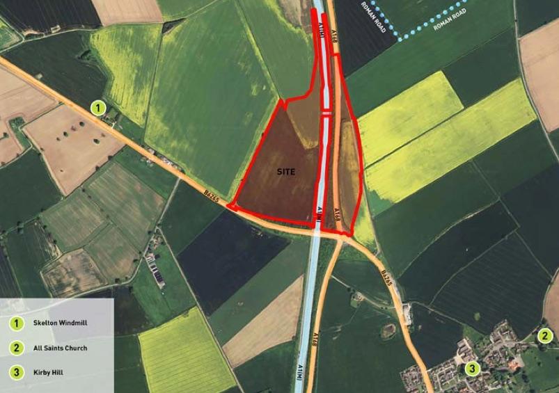 The site plan for the service station at Kirby Hill.