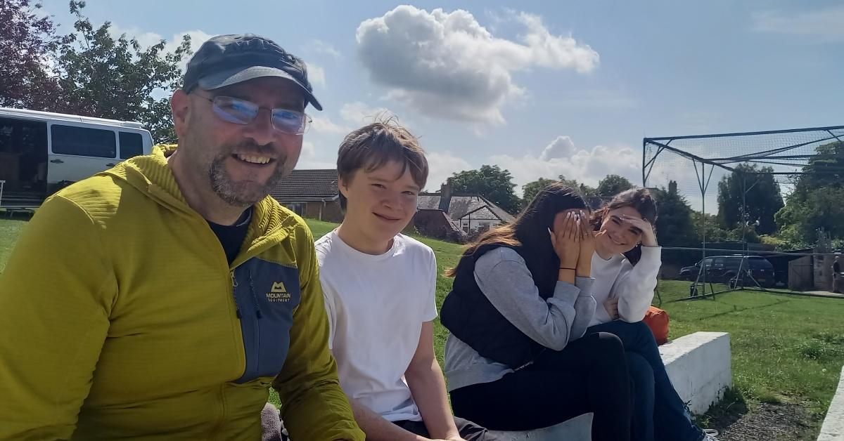 Photo of the Turnbull family of Harrogate, who were watching the Roses cricket match: (left to right) Kit, Caspar, Elsa and Ava.