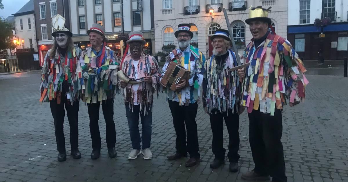 ripon-31st-july-2023-mummers-in-front-of-ripon-town-hall