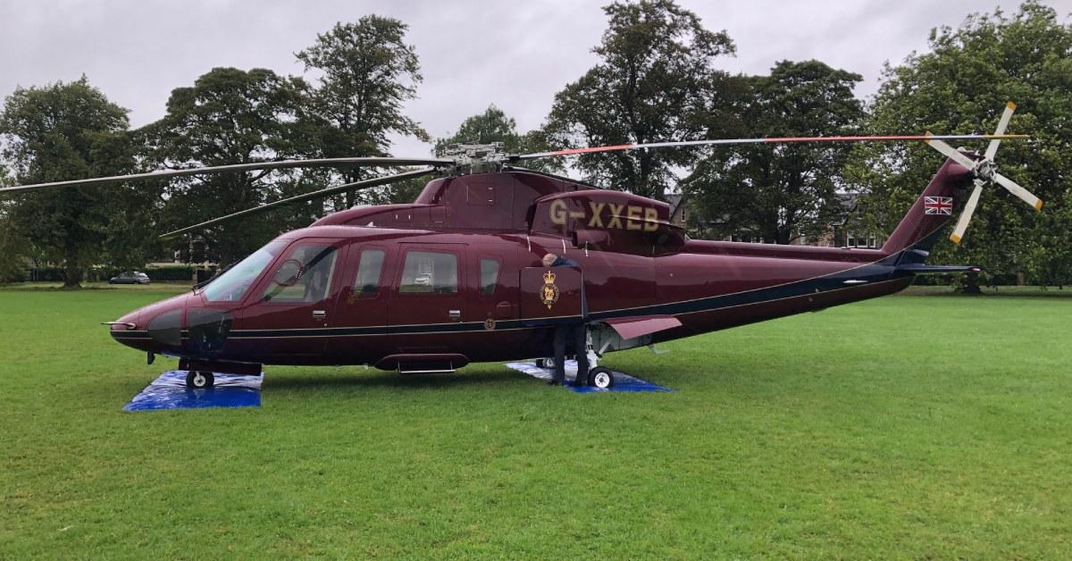 Photo of the royal helicopter that landed on the Stray and then took Princess Anne to West Yorkshire.