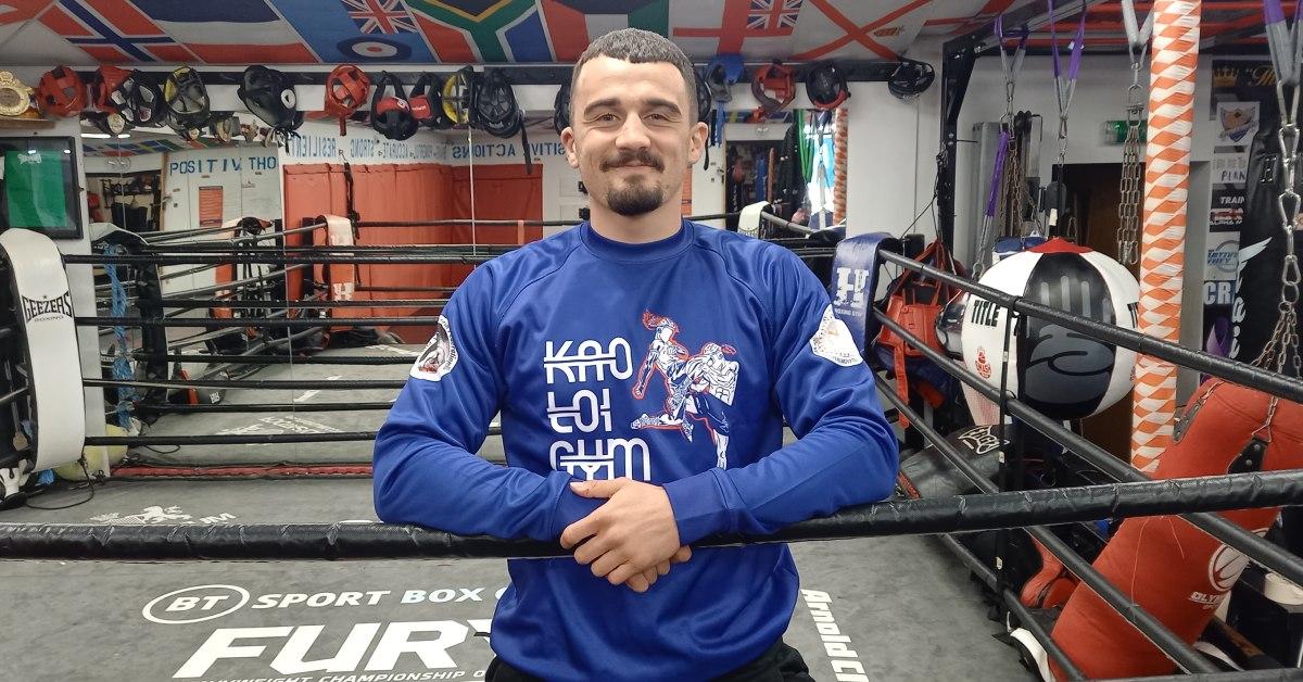 Photo of Harrogate-based muay thai fighter Nathaniel Kalogiannidis at the Kao Loi gym on Skipton Road.