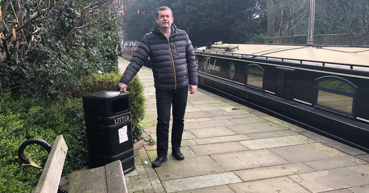 ripon-11th-march-2024-cllr-andrew-williams-at-ripon-canal