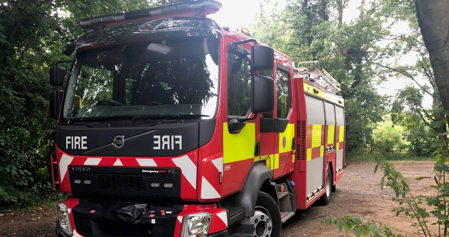 ripon-27th-august-2024-fire-engine-check-on-sinkhole