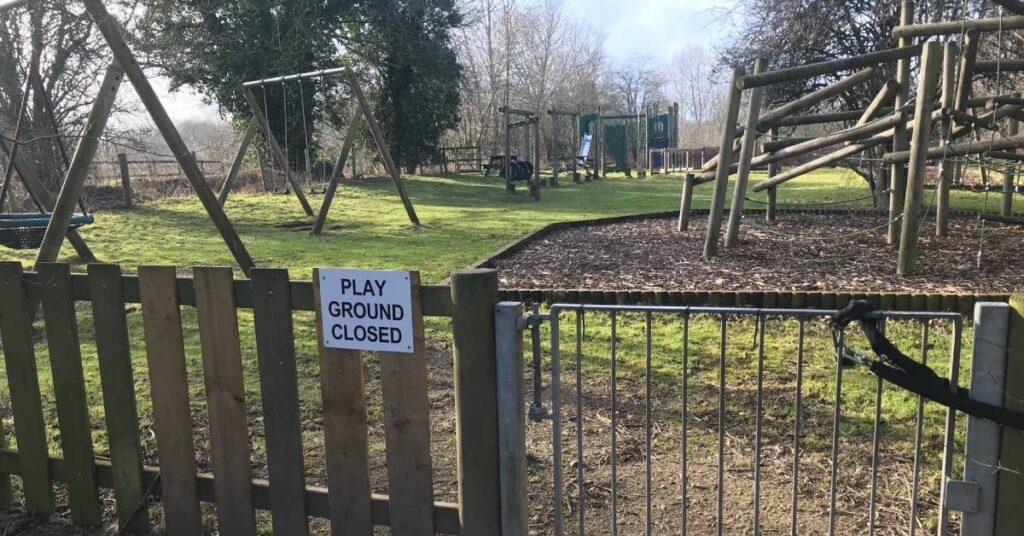 Photo of the closed Quarry Moor Playground