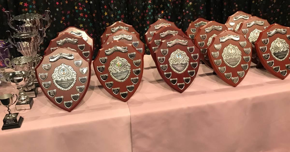 Trophies at Ripon City Netball Club presentations