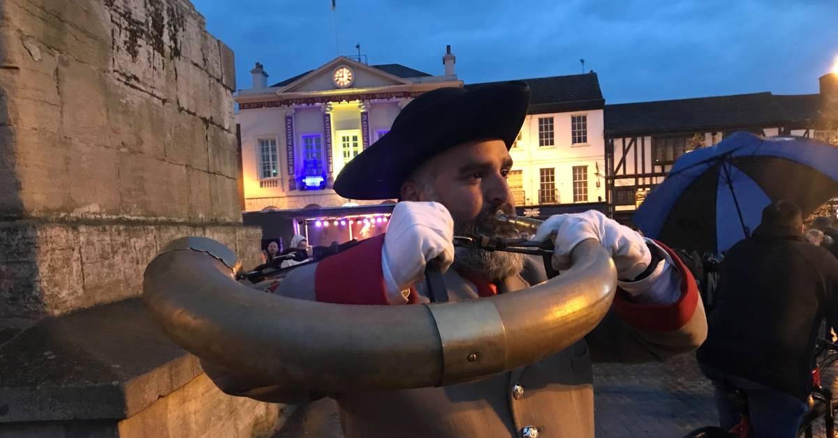 Ripon hornblower team member Patricio Maglio