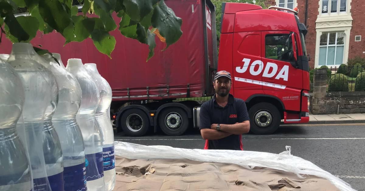 John Graham of Joda Freight, whose company has been employed by Yorkshire Water to deliver bottled water.