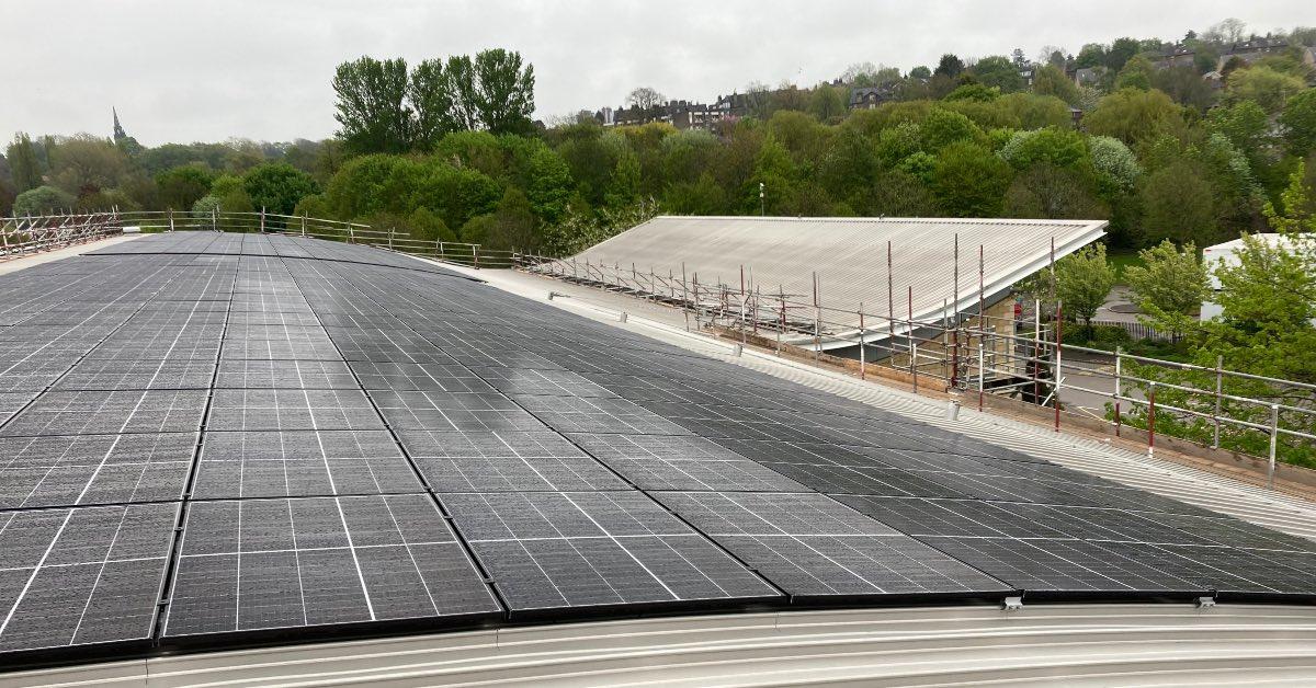 Solar panels on the Harrogate Hydro.