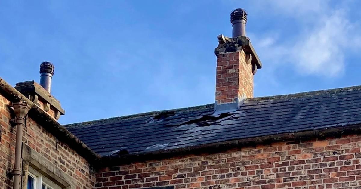 ripon-21st-feb-2023-damaged-chimney-stack-at-workhouse-museum