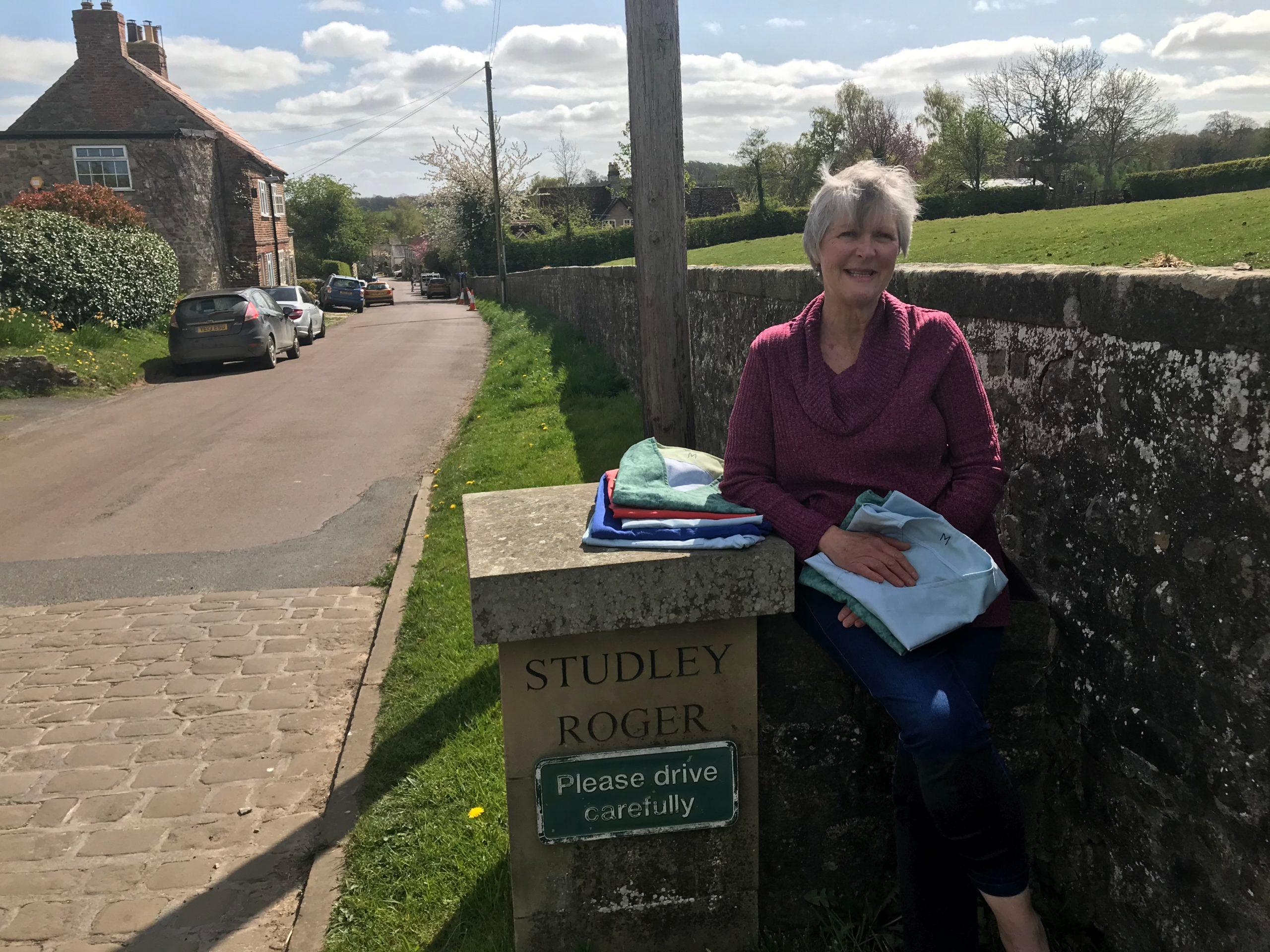studley-roger-17th-april-2020-janet-collins-with-sets-of-scrubs-2