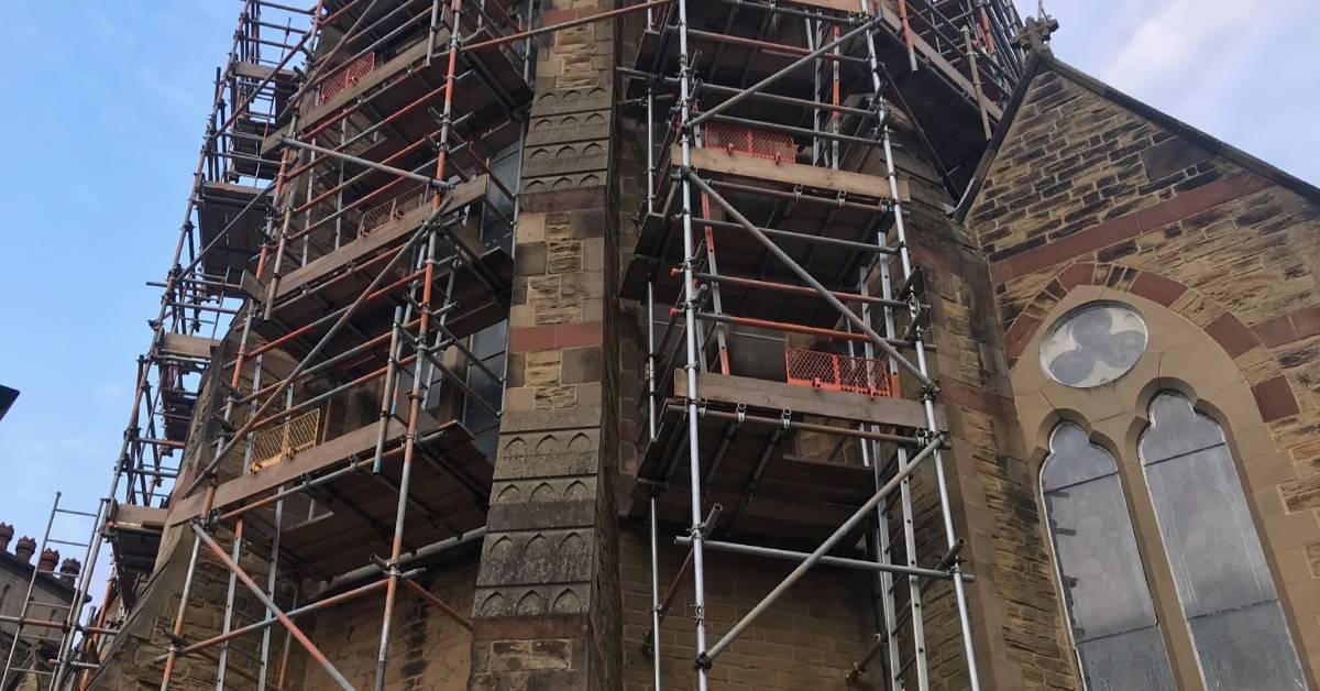 ripon-22nd-march-2021-st-wilfrids-catholic-church-scaffolding