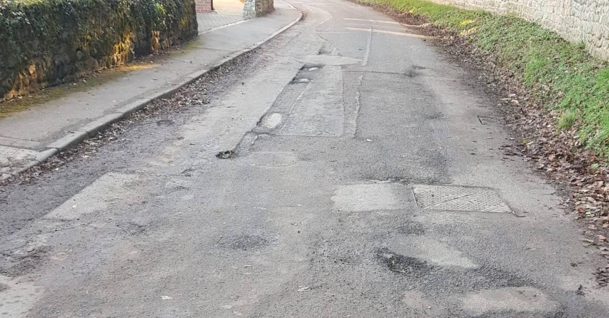 sharow-31st-jan-2022-potholed-road-in-sharow