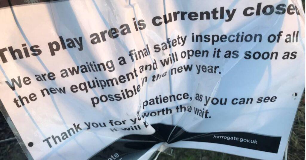 Photo of sign at Dallamires Play Area