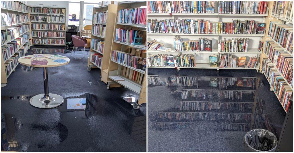 Flooding at the Bilton and Woodfield Community Library.