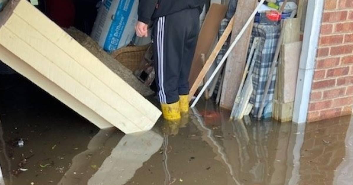 Linda Beck's flooded garage