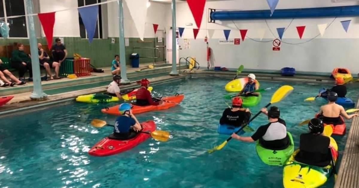 Canoe training at Starbeck Baths
