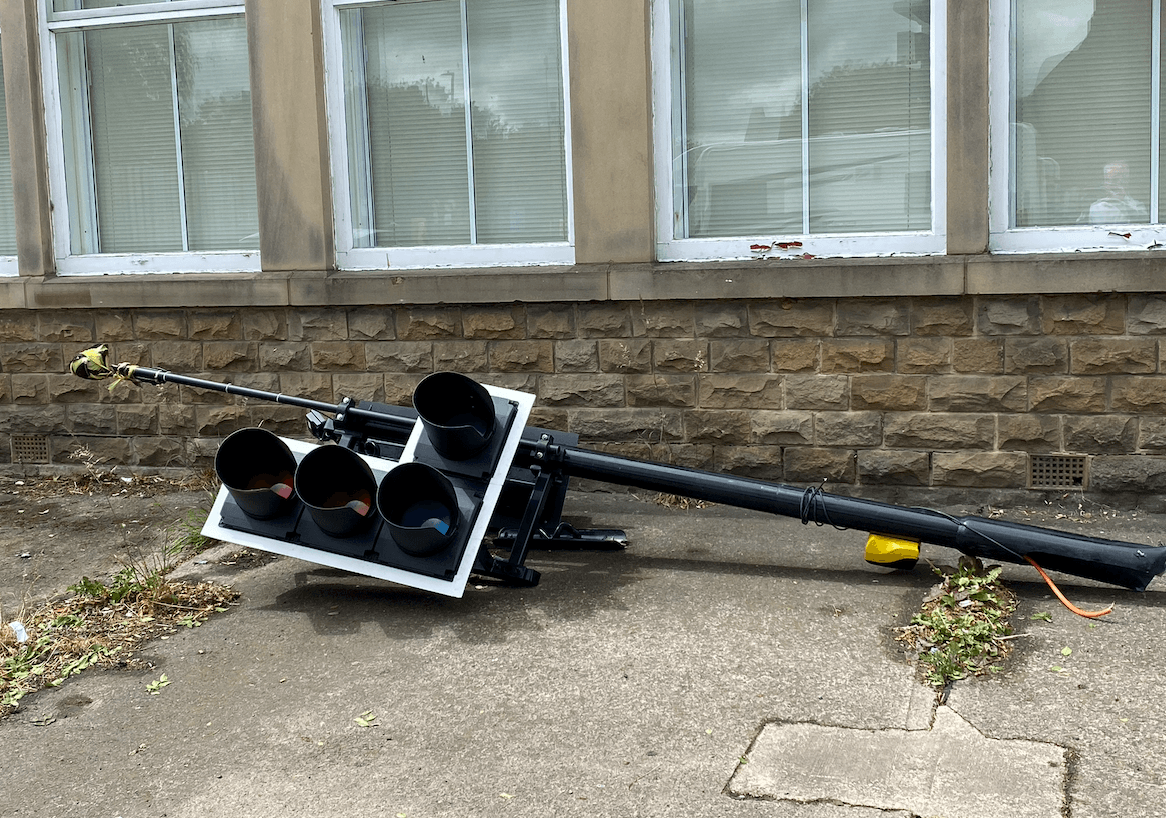 Skipton Road fallen traffic lights