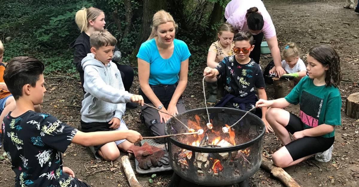 Forest School Ripon toasting marshmallows