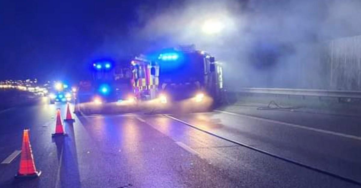 car fire A1 junc 46 to 47