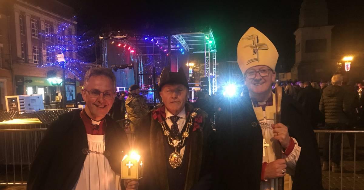 The Mayor, the Bishop and the Dean on Ripon Market Square