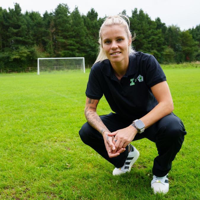 Rachel Daly on the pitch named after her.