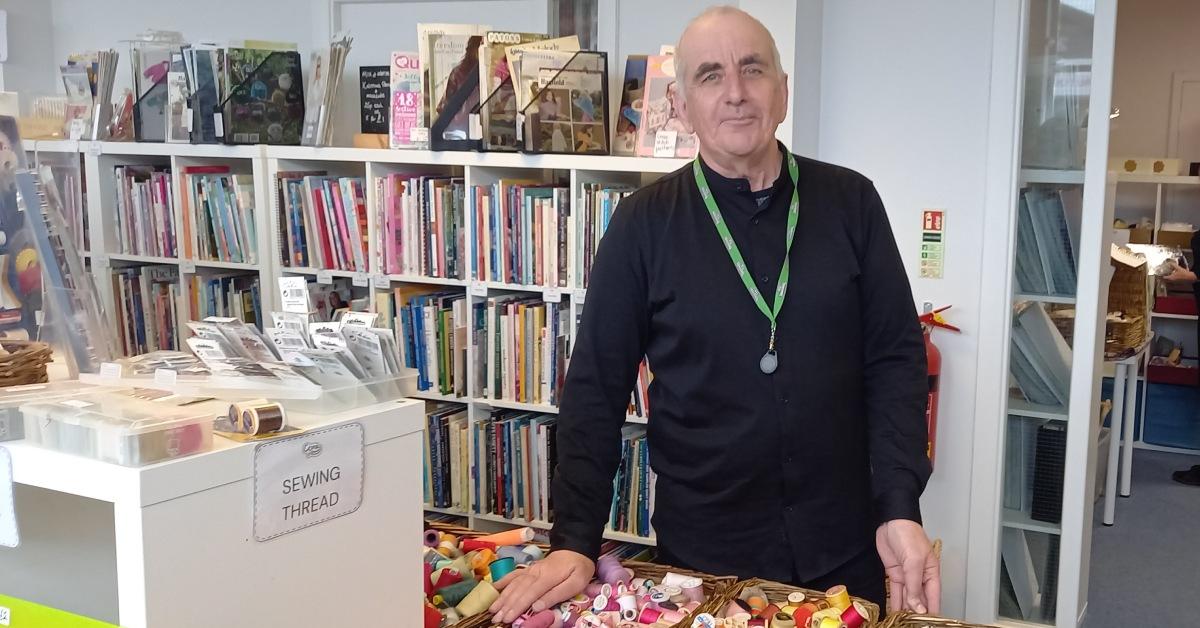 Chris Powell, founder of the Cone Exchange, pictured in the craft-themed charity shop.