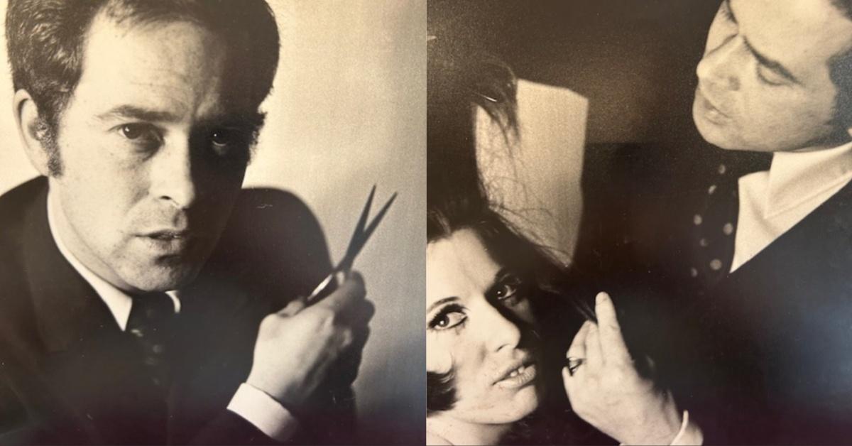 Black and white photos of Peter Harman at work in the 1960s.