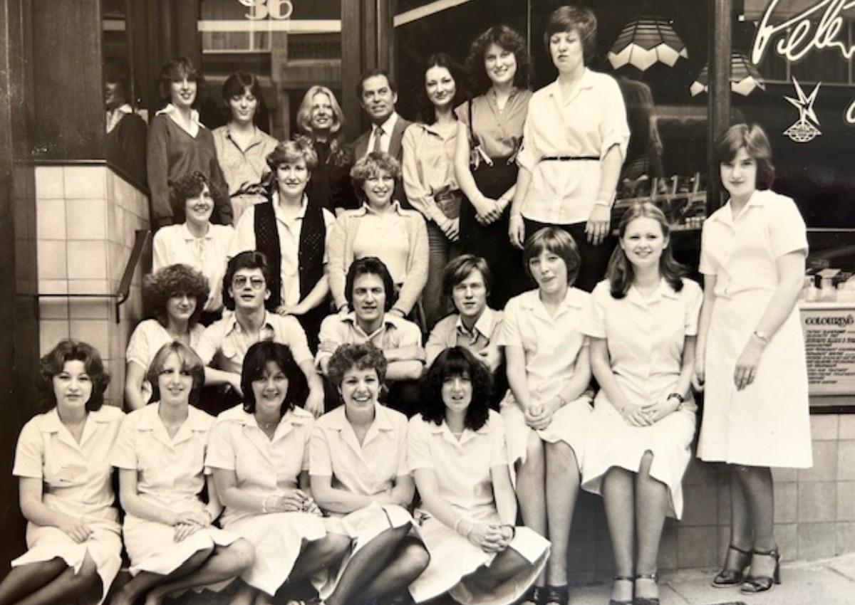 Photo of Peter Harman and Peter Gotthard's staff in the late 1970s.