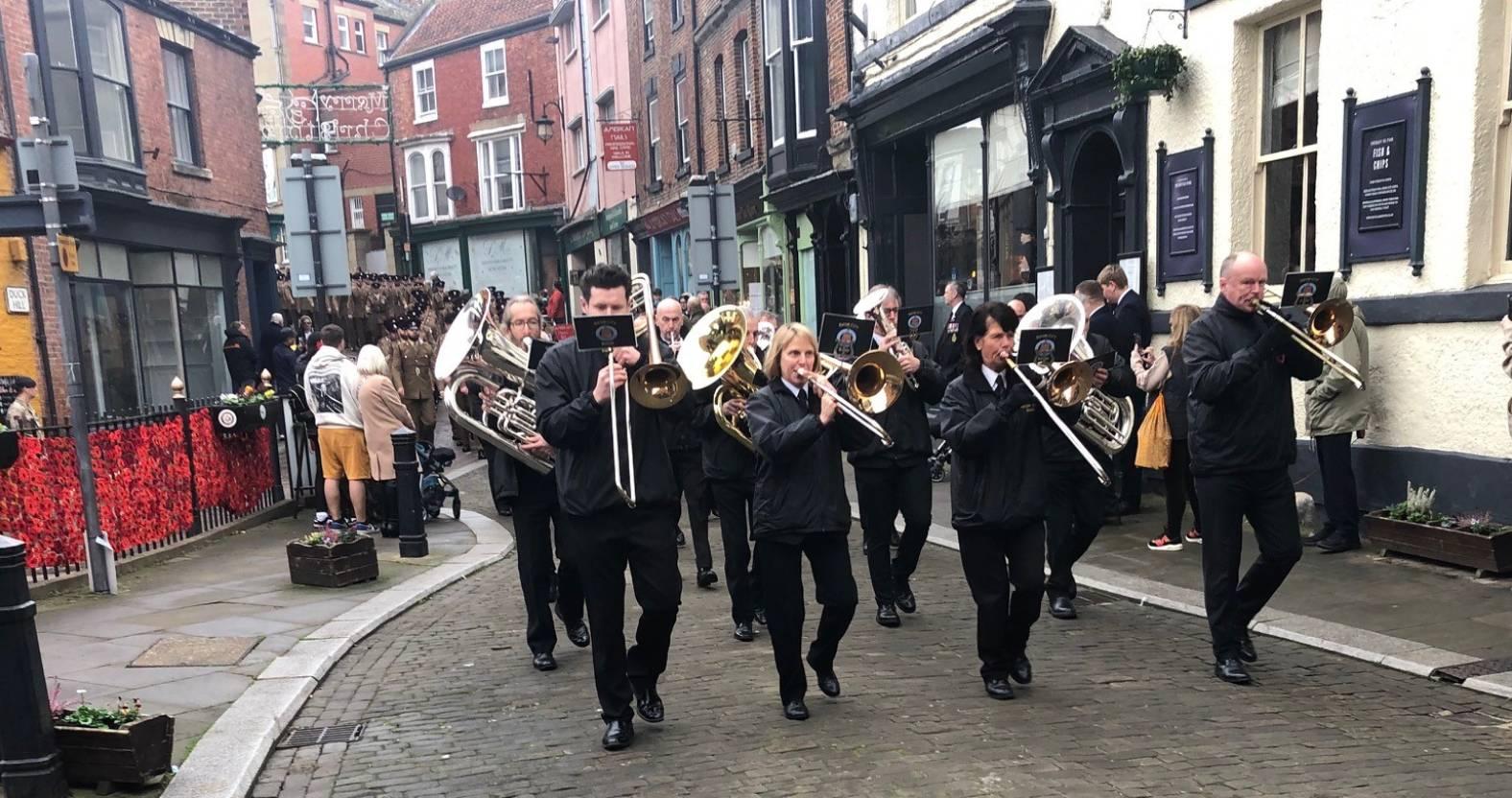 ripon-10th-november-2024-ripon-city-band-lead-reembarnce-march